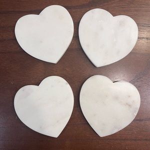 Set of 4 Heart Marble Coasters